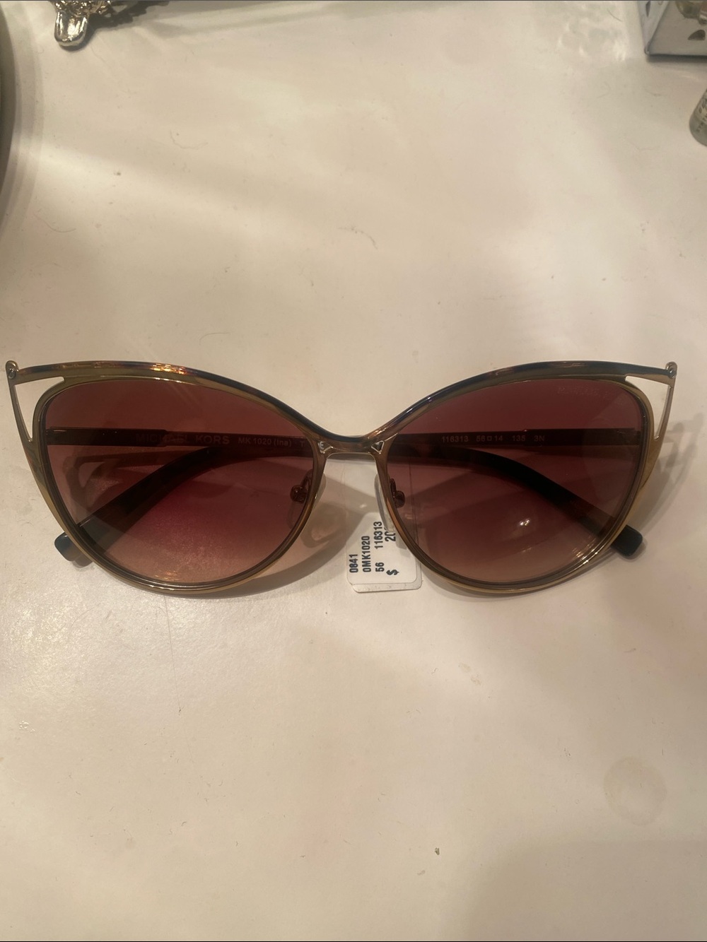 Michael Kors Women's Cat-Eye Sunglasses - gold Frame with Brown Gradient Lenses